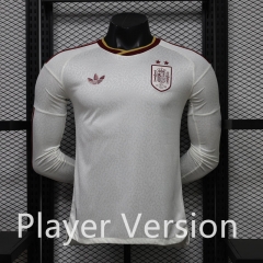 (S-3XL) 2 Stars Player Version 26-27 Spain Away White LS Thailand Soccer Jersey AAA-888 (S-3XL) 2 Stars Player Version 26-27 Spain Away White LS Thailand Soccer Jersey AAA-888