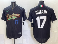 (Blue Front Number) Los Angeles Dodgers #17 Black MLB Jersey-0840