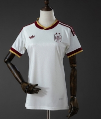 (2 Stars) 2026 Spain Away White Thailand Women Soccer Jersey AAA (2 Stars) 2026 Spain Away White Thailand Women Soccer Jersey AAA