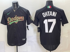 (No Front Number) Los Angeles Dodgers #17 Black MLB Jersey-0840