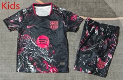 26-27 Pink Dragon Pattern Special Version Barcelona Black Kids/Youth Soccer Uniform-9484 26-27 Pink Dragon Pattern Special Version Barcelona Black Kids/Youth Soccer Uniform-9484