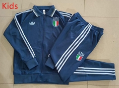 26-27 Italy Dark Blue Kids/Youth Soccer Jacket Uniform-815 26-27 Italy Dark Blue Kids/Youth Soccer Jacket Uniform-815