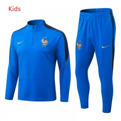 26-27 France Color Blue Kids/Youth Soccer Tracksuit -411