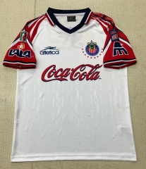 (S-3XL) Retro Version 1998-1999 Deportivo Guadalajara Away White Thailand Soccer Jersey AAA-6895