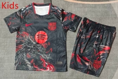 26-27 Red Dragon Pattern Special Version Barcelona Black Kids/Youth Soccer Uniform-9484 26-27 Red Dragon Pattern Special Version Barcelona Black Kids/Youth Soccer Uniform-9484