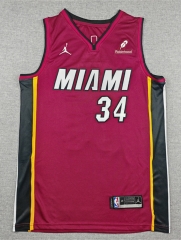 Miami Heat Dark Red #34 NBA Jersey-1380 Miami Heat Dark Red #34 NBA Jersey-1380