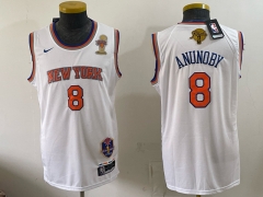 (Logo2) Champions Version New York Knicks #8 White NBA Jersey-0840