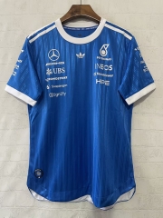 (S-5XL) 2026 Mercedes Round Collar Blue Formula One Racing Suit (S-5XL) 2026 Mercedes Round Collar Blue Formula One Racing Suit