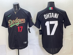 (Red Front Number) Los Angeles Dodgers #17 Black MLB Jersey-0840