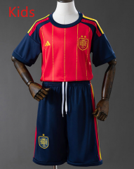 With 2 Stars 2026 World Cup Spain Home Red Kids/Youth Soccer Uniform With 2 Stars 2026 World Cup Spain Home Red Kids/Youth Soccer Uniform