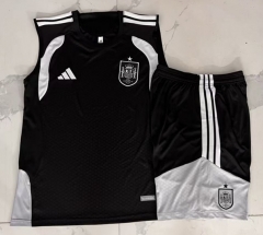 26-27 Spain Black Thailand Soccer Vest Tracksuit-815 26-27 Spain Black Thailand Soccer Vest Tracksuit-815