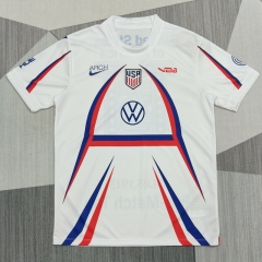 (S-4XL) 26-27 Pre-Match USA White Thailand Training Soccer Jersey AAA-4927