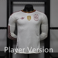 With Patch (S-3XL) 2 Stars Player Version 26-27 Spain Away White LS Thailand Soccer Jersey AAA-888 With Patch (S-3XL) 2 Stars Player Version 26-27 Spain Away White LS Thailand Soccer Jersey AAA-888
