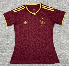 2026 Spain 2nd Away Dark Red Thailand Women Soccer Jersey AAA-4506 2026 Spain 2nd Away Dark Red Thailand Women Soccer Jersey AAA-4506