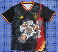 (S-4XL) 26-27 One Piece Luffy Themed Edition Spain Black Thailand Soccer Jersey AAA-2733 (S-4XL) 26-27 One Piece Luffy Themed Edition Spain Black Thailand Soccer Jersey AAA-2733