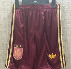 (2 Star) 26-27 Spain Away Maroon Thailand Soccer Shorts-5929