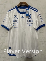 (S-5XL) Player Version 2026 Mercedes White Round Collar Formula One Racing Suit (S-5XL) Player Version 2026 Mercedes White Round Collar Formula One Racing Suit