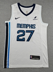 Memphis Grizzlies White #27 NBA Jersey-1380 Memphis Grizzlies White #27 NBA Jersey-1380