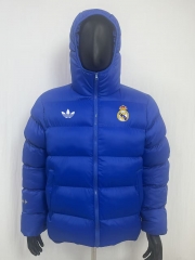 26-27 Real Madrid Color Blue Cotton Coats With Hat-8268 26-27 Real Madrid Color Blue Cotton Coats With Hat-8268