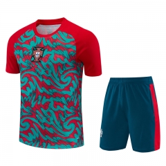 26-27 Portugal Red&Green Thailand Training Soccer Uniform-418 26-27 Portugal Red&Green Thailand Training Soccer Uniform-418