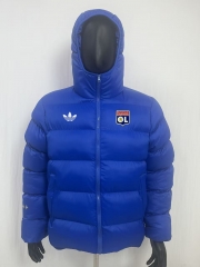 26-27 Olympique Lyonnais Color Blue Cotton Coats With Hat-8268 26-27 Olympique Lyonnais Color Blue Cotton Coats With Hat-8268