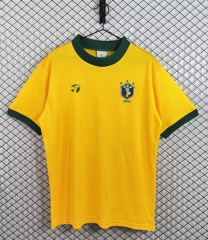 Retro Version 1982 Brazil Home Yellow Thailand Soccer Jersey AAA-3257