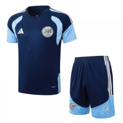 26-27 Ajax Royal Blue Short-Sleeved Soccer Tracksuit-815 26-27 Ajax Royal Blue Short-Sleeved Soccer Tracksuit-815