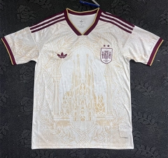(S-4XL) 26-27 Church Commemorative Edition Spain White Thailand Soccer Jersey AAA-7035