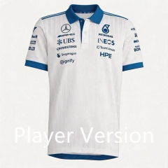 (S-5XL) Player Version 2026 Mercedes White Formula One Racing Suit (S-5XL) Player Version 2026 Mercedes White Formula One Racing Suit