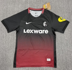 (S-4XL) 26-27 SC Freiburg Away Red&Black Thailand Soccer Jersey AAA-7676