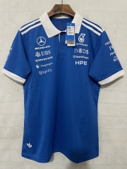 With Collar (S-5XL) 2026 Mercedes Blue Formula One Racing Suit With Collar (S-5XL) 2026 Mercedes Blue Formula One Racing Suit