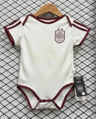 (2 Star) 26-27 Spain Away White Baby Soccer Uniform-7411