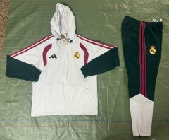 26-27 Real Madrid White Thailand Trench Coats Uniform With Hat-4927 26-27 Real Madrid White Thailand Trench Coats Uniform With Hat-4927