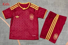 (2 Stars) 26-27 Spain 2nd Away Red Kids/Youth Soccer Uniform-9484 (2 Stars) 26-27 Spain 2nd Away Red Kids/Youth Soccer Uniform-9484