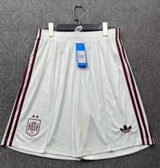 (2 Star) 26-27 Spain White Thailand Soccer Shorts