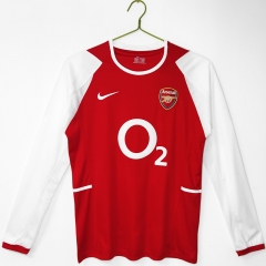 Retro Version 02-04 Arsenal Home Red Thailand Soccer LS Jersey AAA-C1046 Retro Version 02-04 Arsenal Home Red Thailand Soccer LS Jersey AAA-C1046
