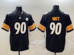 (Different Font) Pittsburgh Steelers 3rd Generation #90 Black NFL Jersey-0840