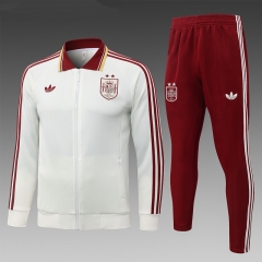 (2 Star) 26-27 Spain Beige Thailand Soccer Jacket Uniform-815
