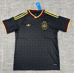 (S-4XL) 2 Stars 26-27 Spain 2nd Away Black Thailand Soccer Jersey AAA-4506 (S-4XL) 2 Stars 26-27 Spain 2nd Away Black Thailand Soccer Jersey AAA-4506